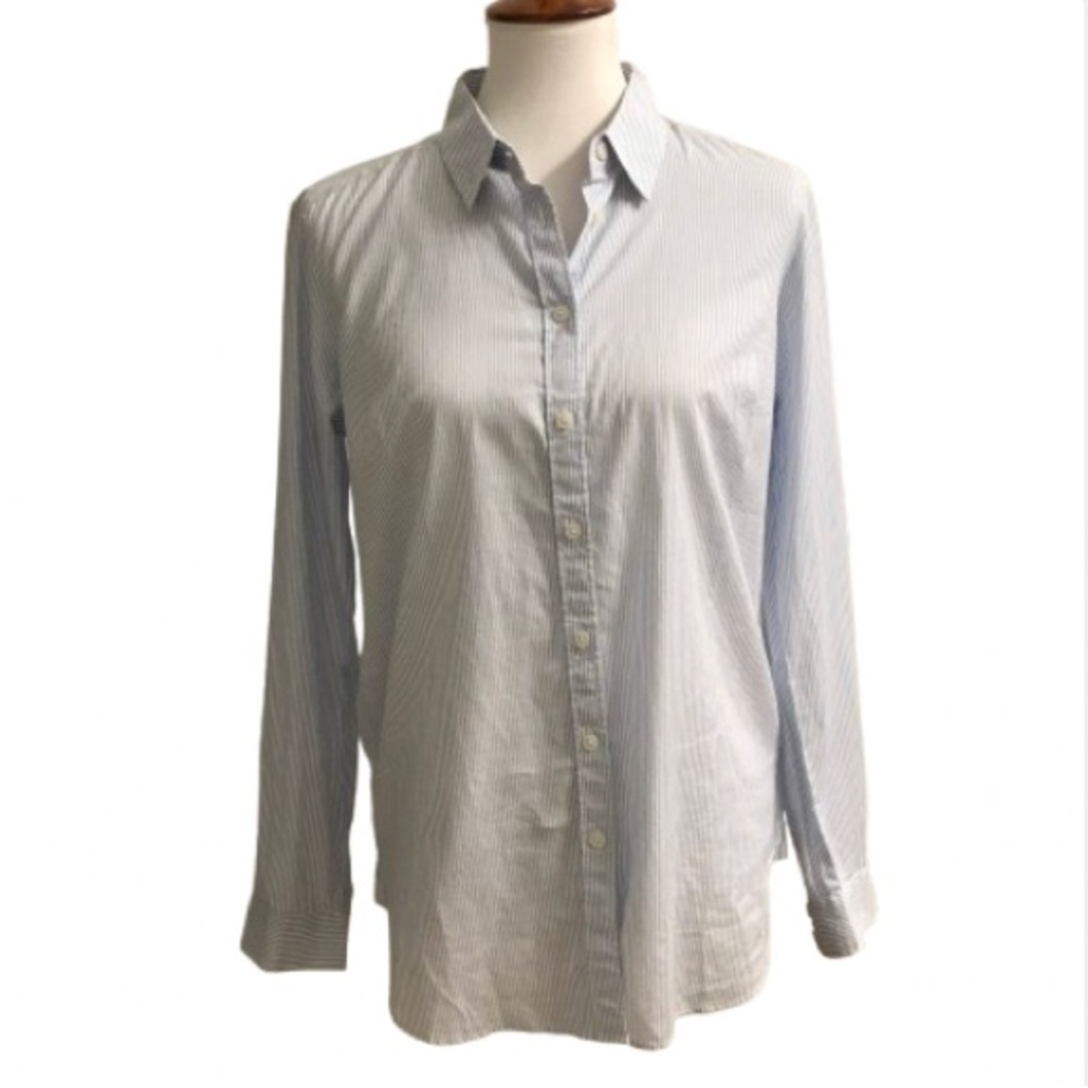 NEW Joules Lucie Print Pinstripe Button Down Blouse Shirt 6